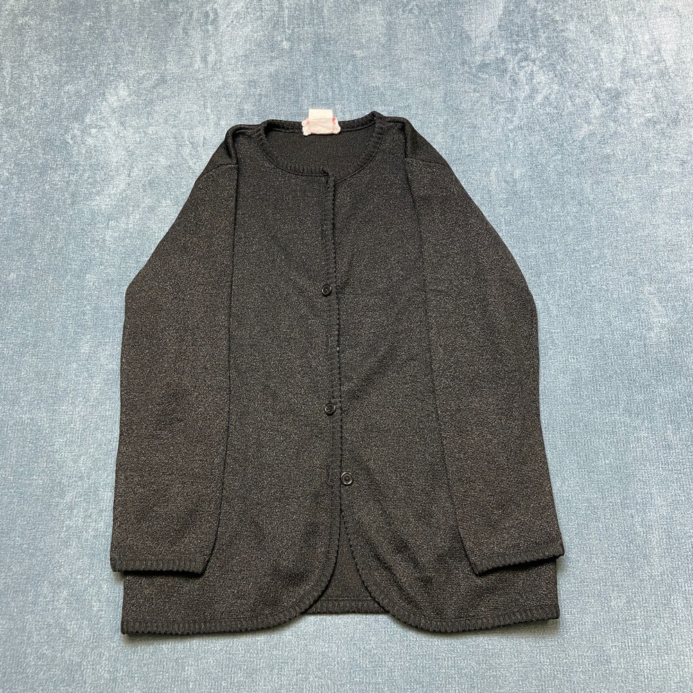 Marbella Cardigan Sweater Womens Small Black Stretch Regular Fit Button Front
